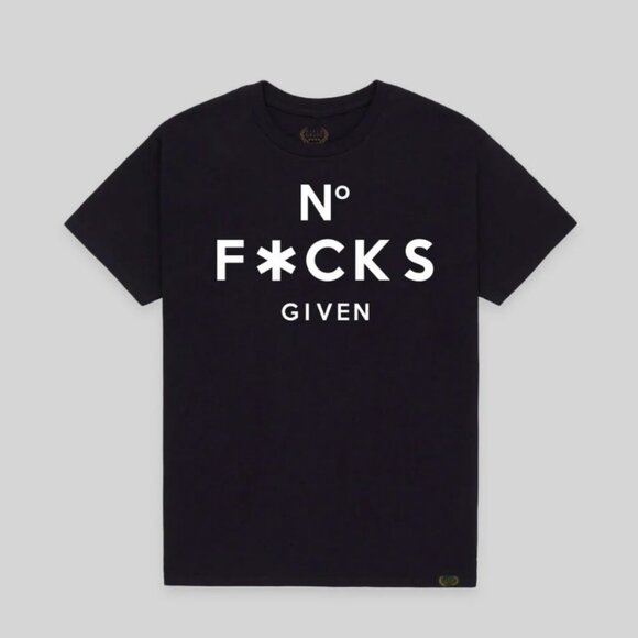 NEW! NO F*CKS GIVEN BLACK COTTON TEE - MULTIPLE SIZES! - Picture 1 of 2